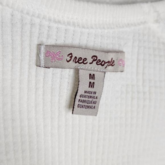 Free People Santa Clara Thermal Pullover Sweater Top in Alabaster Waffle Knit - Picture 6 of 12